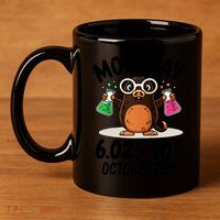 Mole Day Avogadros Number October 23rd Raglan Baseball Gift 11oz C Handle Ceramic Mug