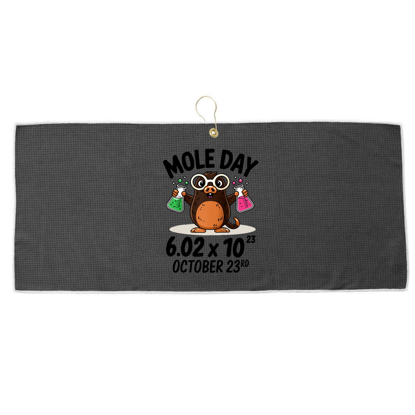 Mole Day Avogadros Number October 23rd Raglan Baseball Gift Large Microfiber Waffle Golf Towel
