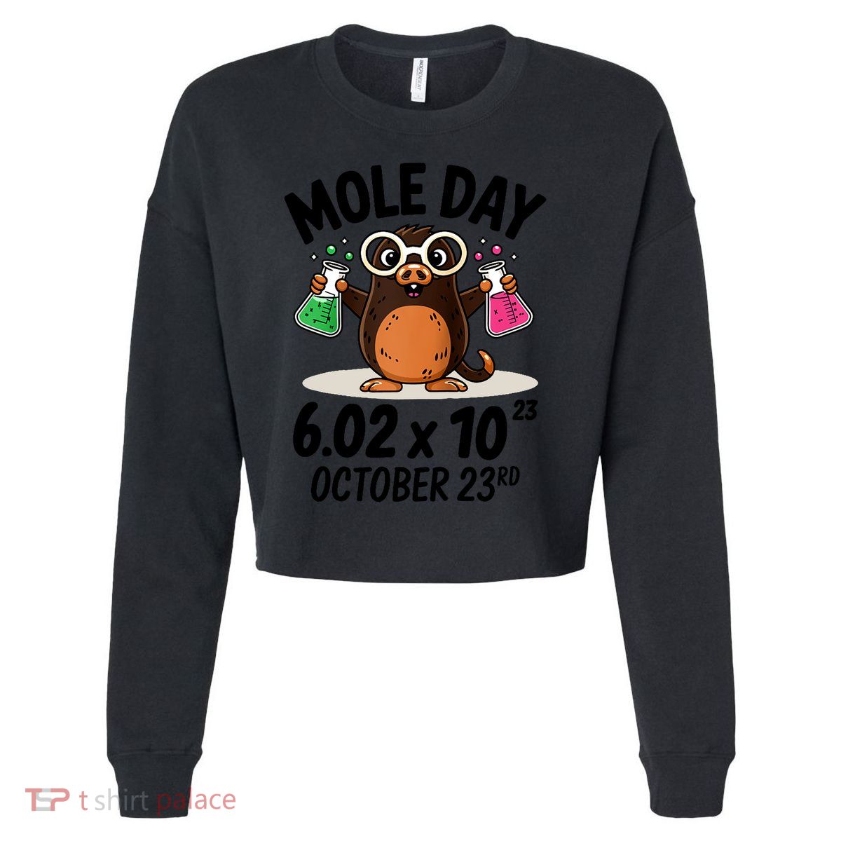 Mole Day Avogadros Number October 23rd Raglan Baseball Gift Cropped Pullover Crew