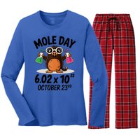 Mole Day Avogadros Number October 23rd Raglan Baseball Gift Women's Long Sleeve Flannel Pajama Set 