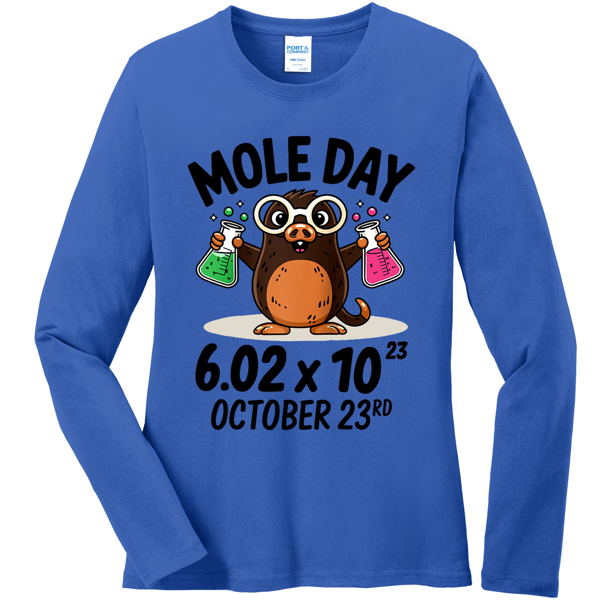 Mole Day Avogadros Number October 23rd Raglan Baseball Gift Ladies Long Sleeve Shirt