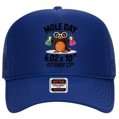 Mole Day Avogadros Number October 23rd Raglan Baseball Gift High Crown Mesh Back Trucker Hat