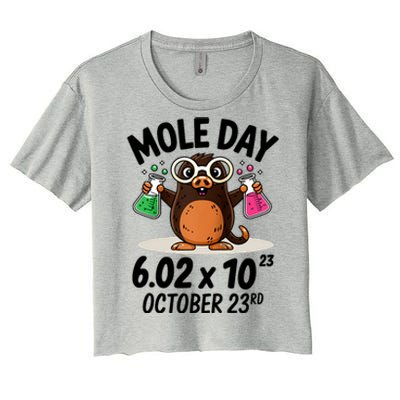 Mole Day Avogadros Number October 23rd Raglan Baseball Gift Women's Crop Top Tee