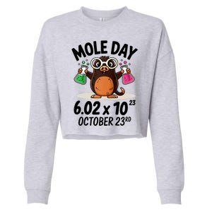 Mole Day Avogadros Number October 23rd Raglan Baseball Gift Cropped Pullover Crew