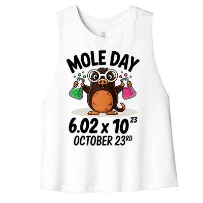 Mole Day Avogadros Number October 23rd Raglan Baseball Gift Women's Racerback Cropped Tank