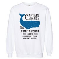 Moby Dick Ahab Whale Watching Vintage Herman Melville Garment-Dyed Sweatshirt