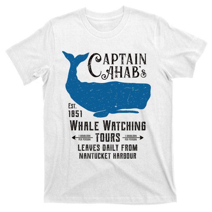 Moby Dick Ahab Whale Watching Vintage Herman Melville T-Shirt