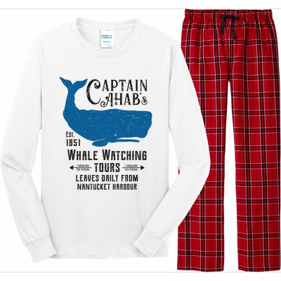 Moby Dick Ahab Whale Watching Vintage Herman Melville Long Sleeve Pajama Set