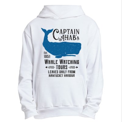 Moby Dick Ahab Whale Watching Vintage Herman Melville Urban Pullover Hoodie