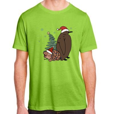 Moo Deng And Pesto Christmas Tree Cute Xmas Hippo Adult ChromaSoft Performance T-Shirt