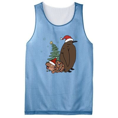 Moo Deng And Pesto Christmas Tree Cute Xmas Hippo Mesh Reversible Basketball Jersey Tank