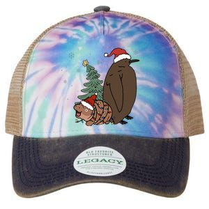 Moo Deng And Pesto Christmas Tree Cute Xmas Hippo Legacy Tie Dye Trucker Hat