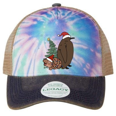 Moo Deng And Pesto Christmas Tree Cute Xmas Hippo Legacy Tie Dye Trucker Hat