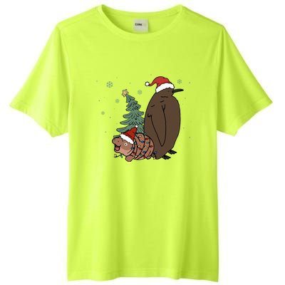 Moo Deng And Pesto Christmas Tree Cute Xmas Hippo Tall Fusion ChromaSoft Performance T-Shirt