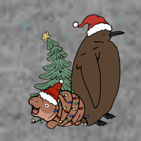 Moo Deng And Pesto Christmas Tree Cute Xmas Hippo Toddler Sweatshirt