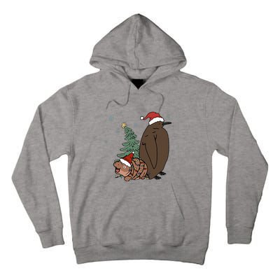 Moo Deng And Pesto Christmas Tree Cute Xmas Hippo Tall Hoodie