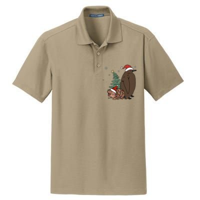 Moo Deng And Pesto Christmas Tree Cute Xmas Hippo Dry Zone Grid Polo