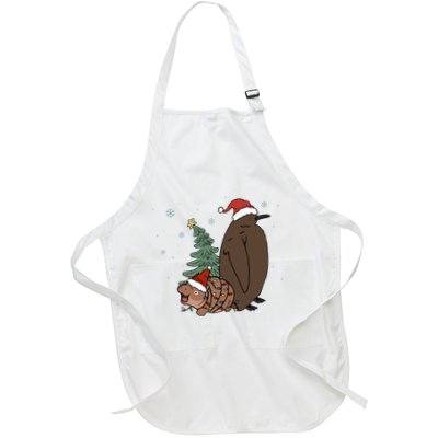 Moo Deng And Pesto Christmas Tree Cute Xmas Hippo Apron