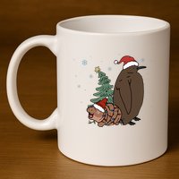 Moo Deng And Pesto Christmas Tree Cute Xmas Hippo 11oz C Handle Ceramic Mug