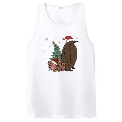 Moo Deng And Pesto Christmas Tree Cute Xmas Hippo PosiCharge Competitor Tank