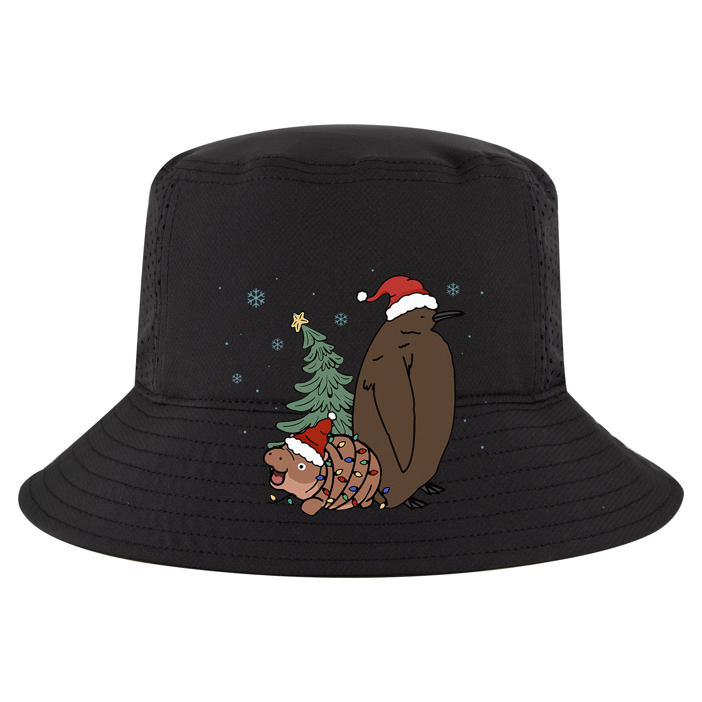 Moo Deng And Pesto Christmas Tree Cute Xmas Hippo Women's Crop Top Tee