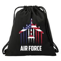 Memorial Day Air Force B52 Bomber American Drawstring Bag