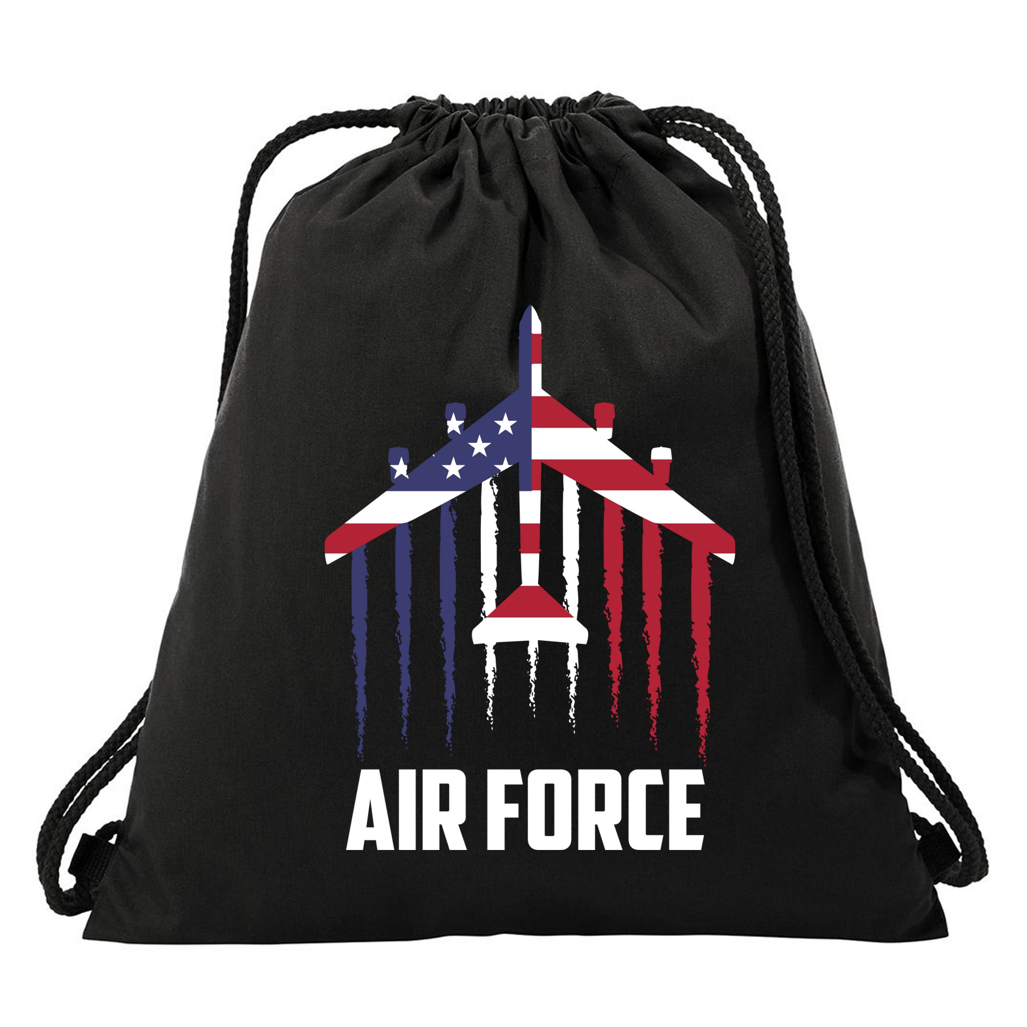 Memorial Day Air Force B52 Bomber American Drawstring Bag