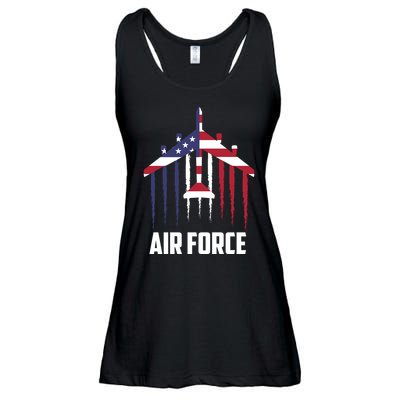 Memorial Day Air Force B52 Bomber American Ladies Essential Flowy Tank
