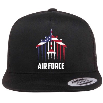 Memorial Day Air Force B52 Bomber American Flat Bill Trucker Hat