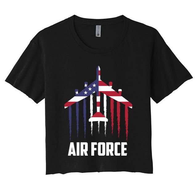 Memorial Day Air Force B52 Bomber American Crop Top