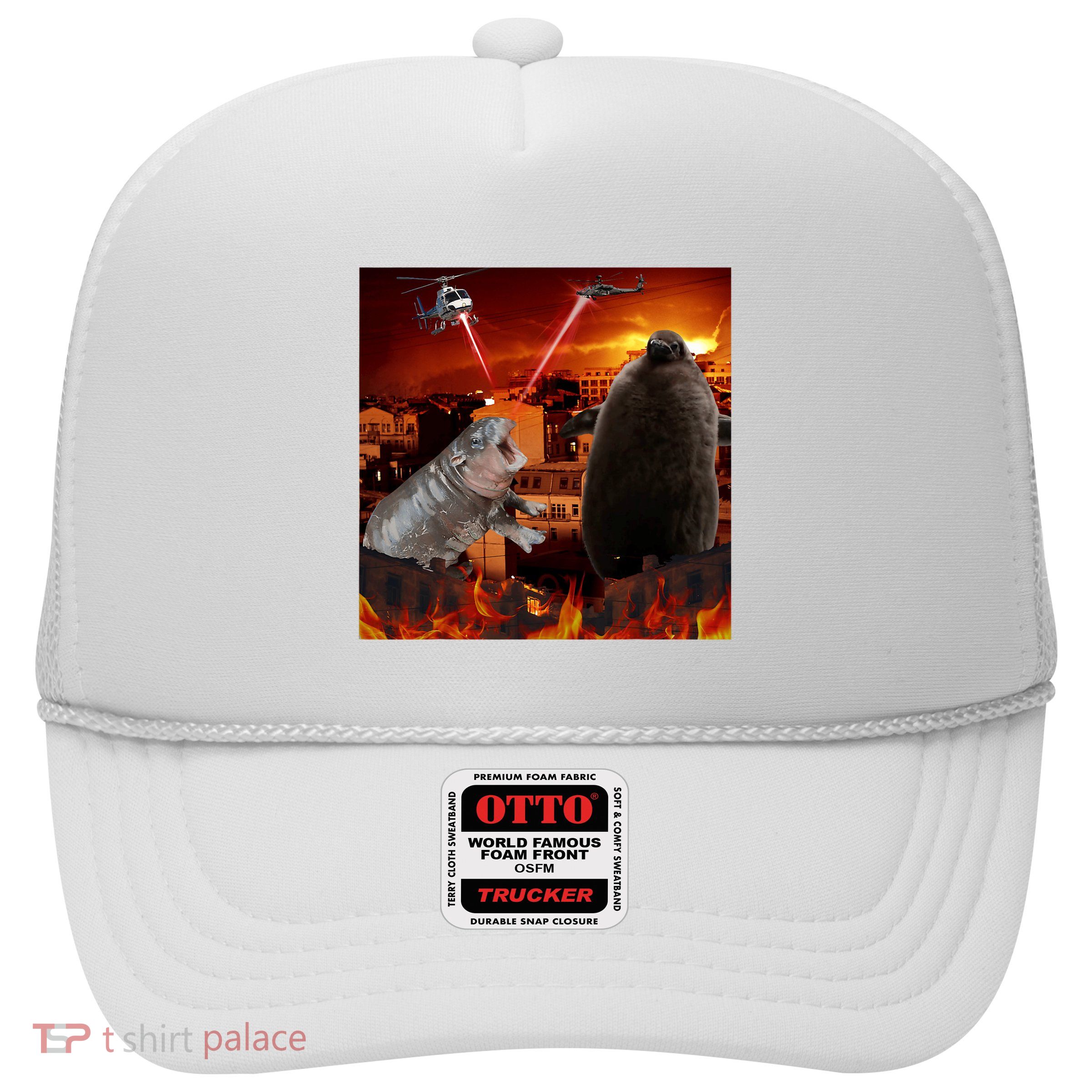 Moo Deng And Pesto Battle Trucker Hat