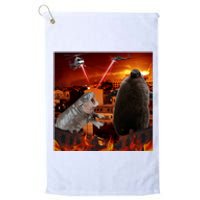 Moo Deng And Pesto Battle Platinum Collection Golf Towel