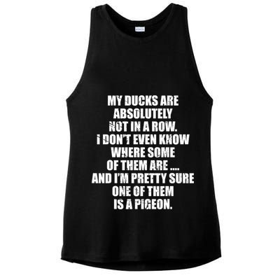 My Ducks Are Absolutely Not In A Row Pigeon Ladies PosiCharge Tri-Blend Wicking Tank