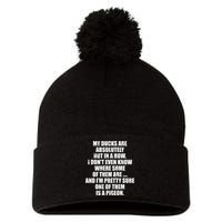 My Ducks Are Absolutely Not In A Row Pigeon Pom Pom 12in Knit Beanie