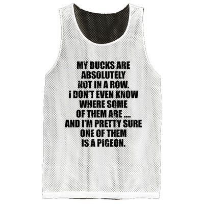 My Ducks Are Absolutely Not In A Row Pigeon Mesh Reversible Basketball Jersey Tank