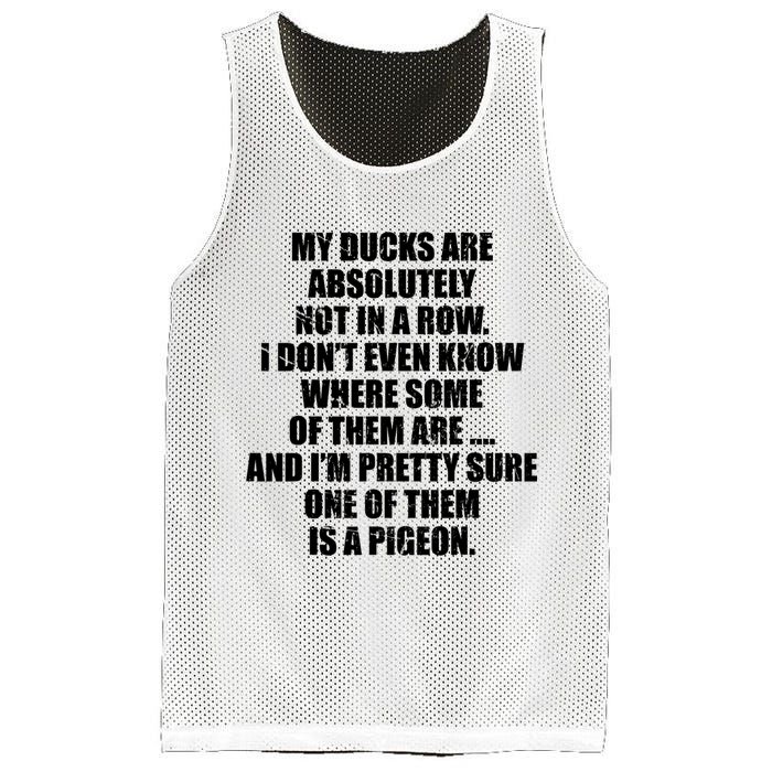 My Ducks Are Absolutely Not In A Row Pigeon Mesh Reversible Basketball Jersey Tank