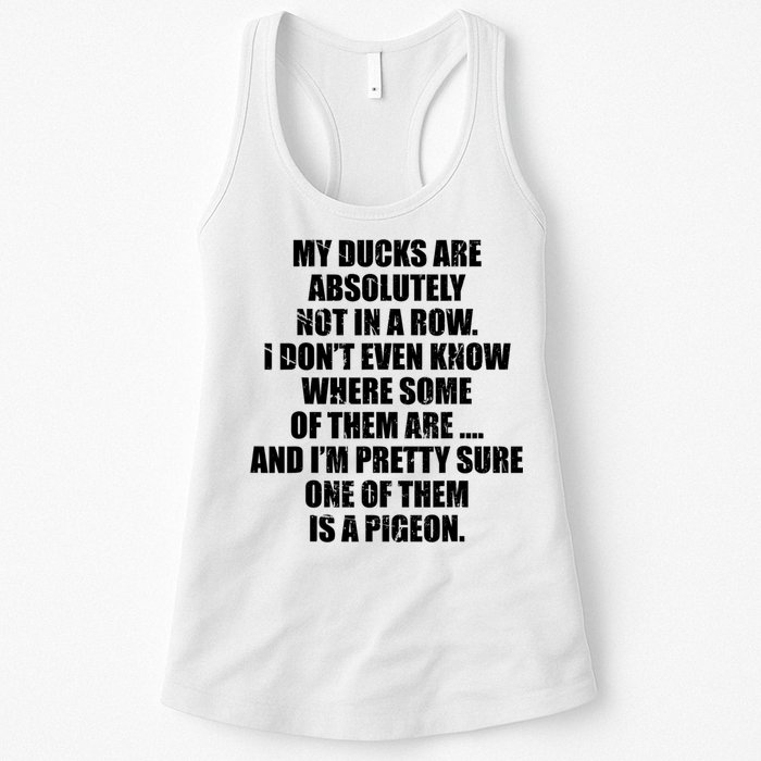 My Ducks Are Absolutely Not In A Row Pigeon Womens Tank Top