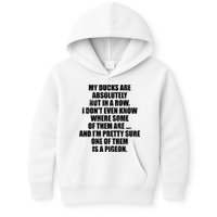My Ducks Are Absolutely Not In A Row Pigeon Kids Hoodie