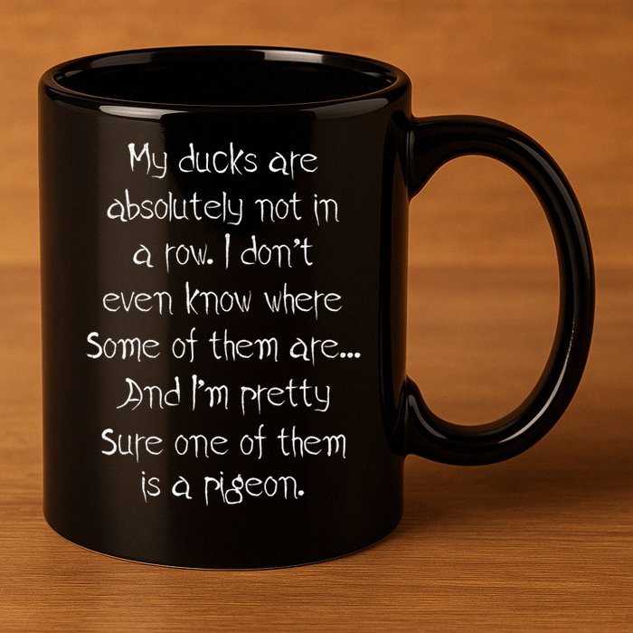 My Ducks Are Absolutely Not In A Row Pigeon 11oz C Handle Ceramic Mug