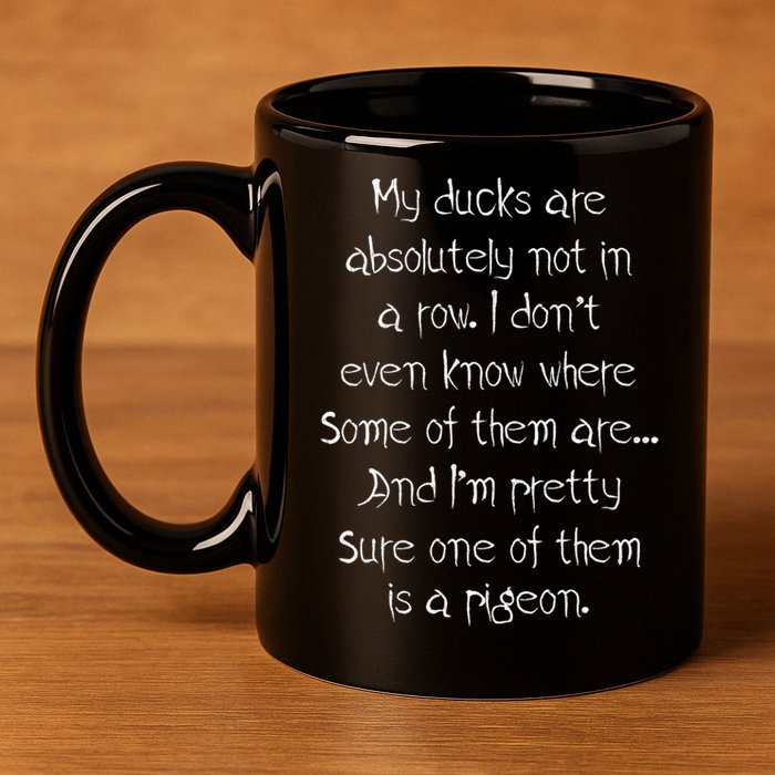 My Ducks Are Absolutely Not In A Row Pigeon 11oz C Handle Ceramic Mug