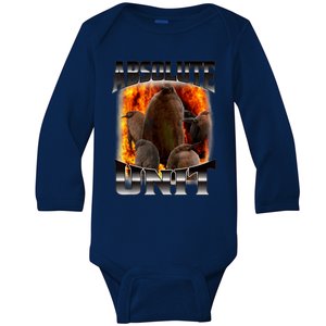 Moo Deng And Pesto Battle Baby Long Sleeve Bodysuit