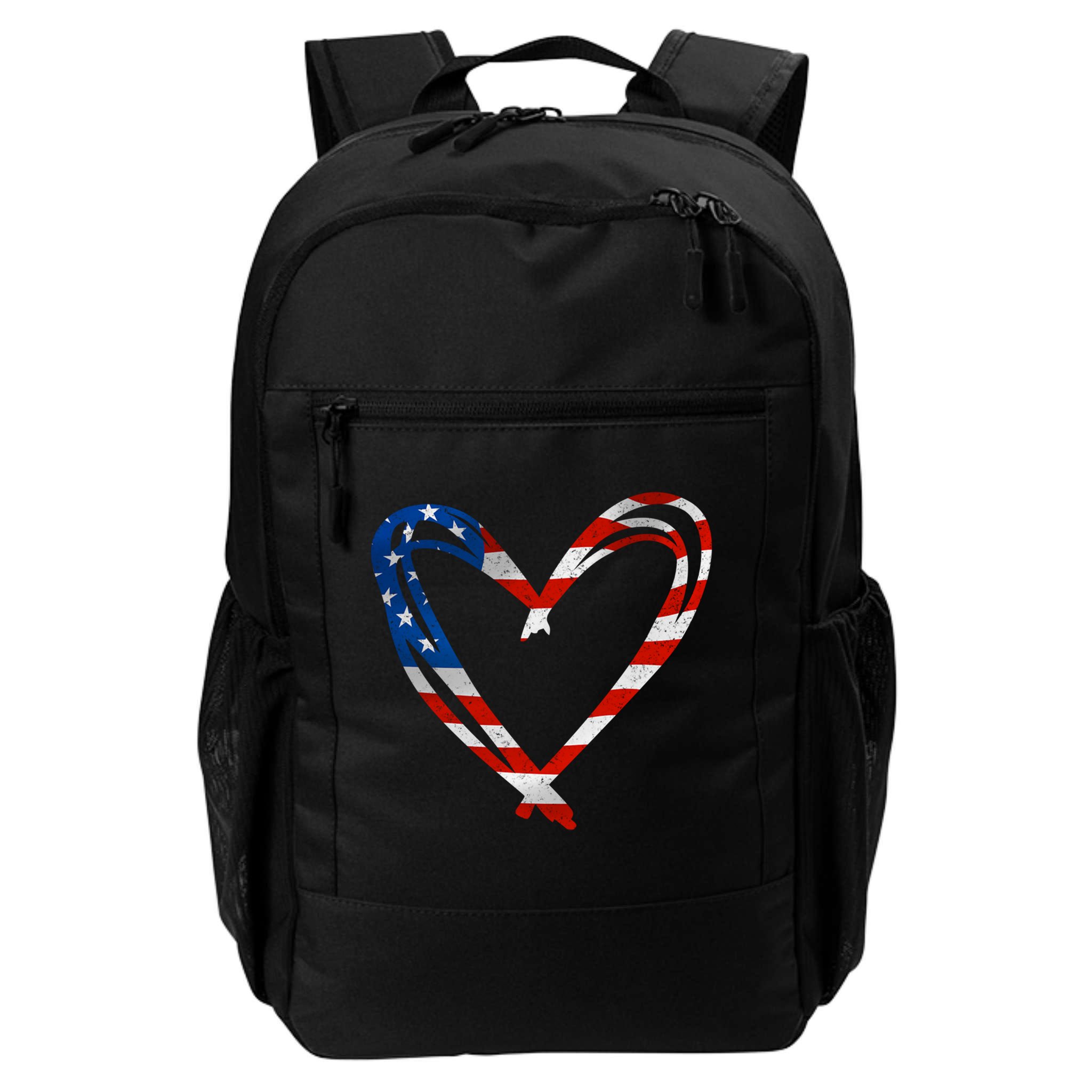 Memorial Day And 4th July Partiotic Heart Gift Backpack