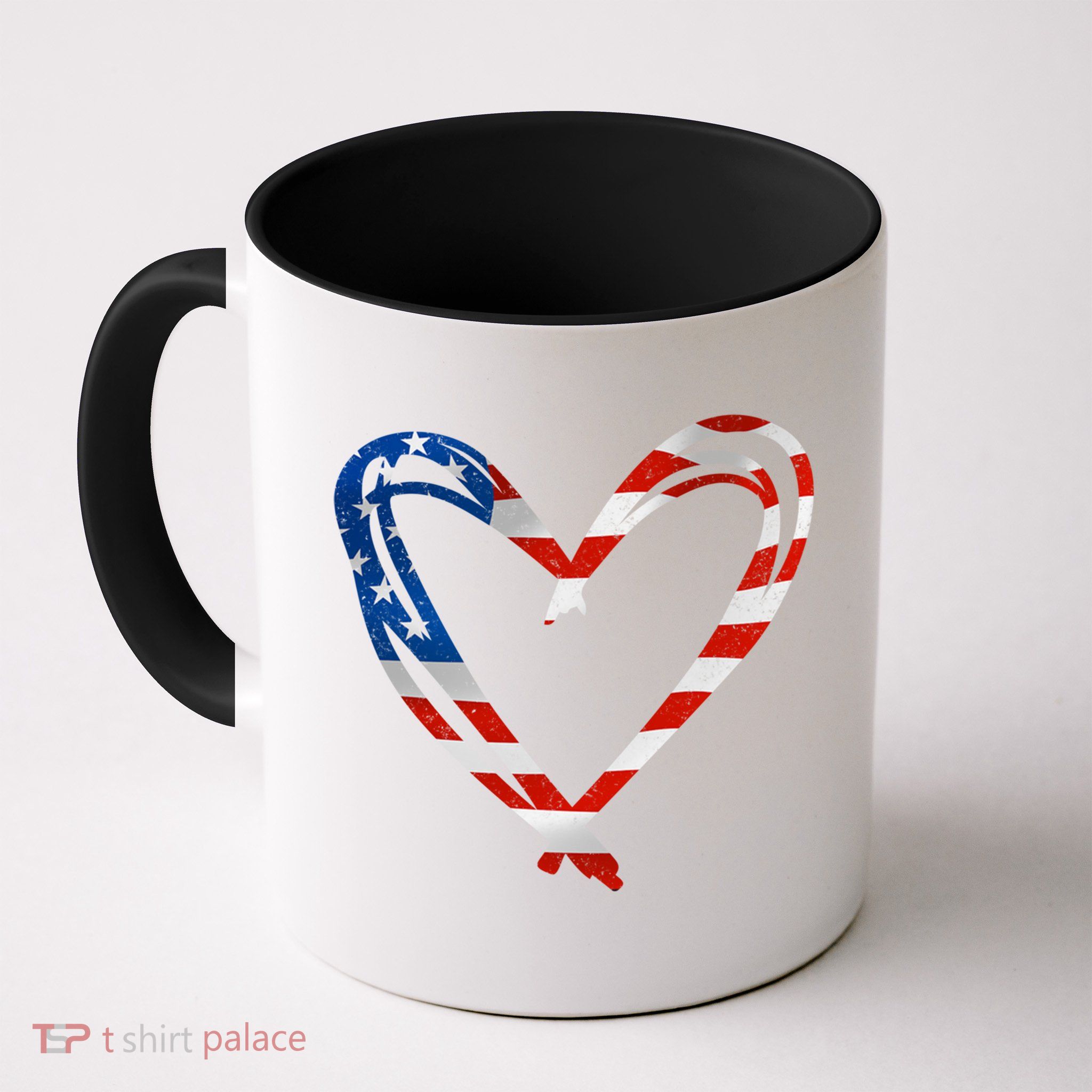 Memorial Day And 4th July Partiotic Heart Gift Mug