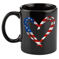 Memorial Day And 4th July Partiotic Heart Gift 11oz C Handle Ceramic Mug