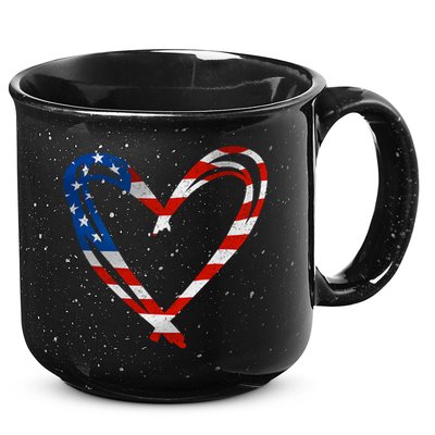 Memorial Day And 4th July Partiotic Heart Gift 15oz Campfire Ceramic Mug