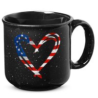 Memorial Day And 4th July Partiotic Heart Gift 15oz Campfire Ceramic Mug