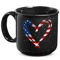 Memorial Day And 4th July Partiotic Heart Gift 15oz Campfire Ceramic Mug