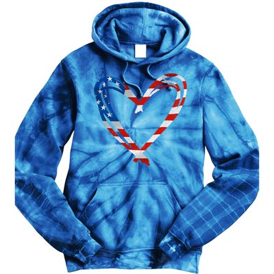Memorial Day And 4th July Partiotic Heart Gift Tie Dye Hoodie