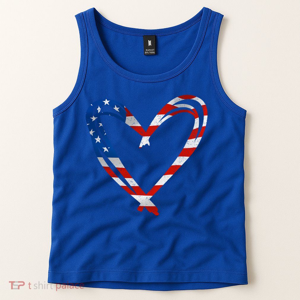 Memorial Day And 4th July Partiotic Heart Gift Tank Top
