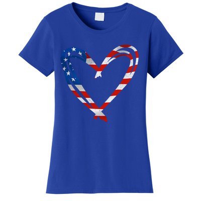 Memorial Day And 4th July Partiotic Heart Gift Women's T-Shirt